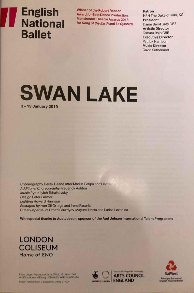 Image 2 of Swan Lake ENB London Coliseum 2018/19 Season