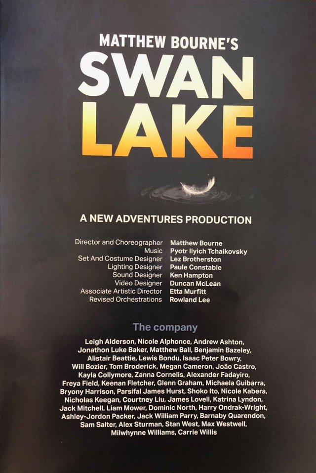 Image 2 of Swan Lake Programme Matthew Bourne production