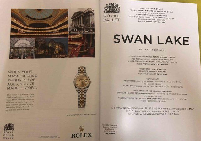 Image 2 of Swan Lake Programme, Royal Ballet, ROH 2017/18