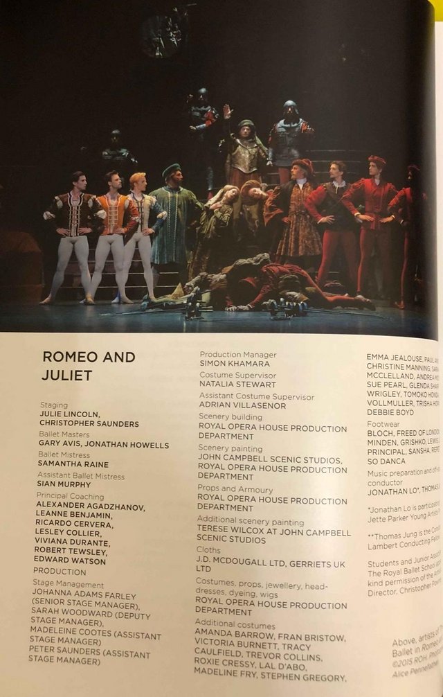Image 3 of Romeo and Juliet Programme, Royal Ballet, ROH 2018/19