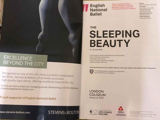 Image 2 of Sleeping Beauty ENB Programme London Coliseum 2018 Season
