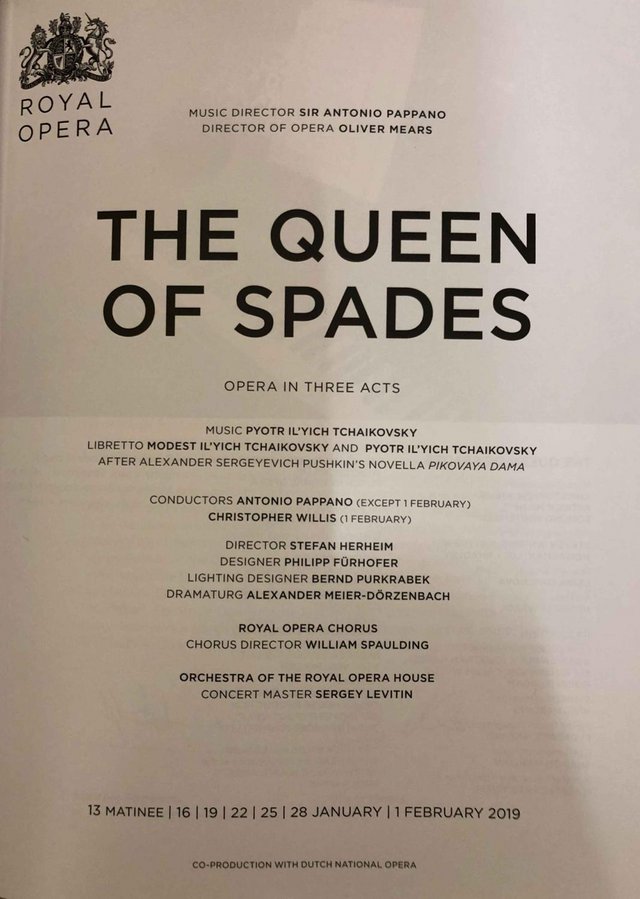 Image 3 of Queen of Spades Programme Royal Opera House 2018/19