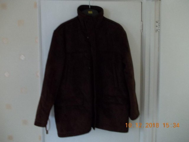 Preview of the first image of Men's Jolliman Brown Suede Effect Jacket -Large (nearly new).