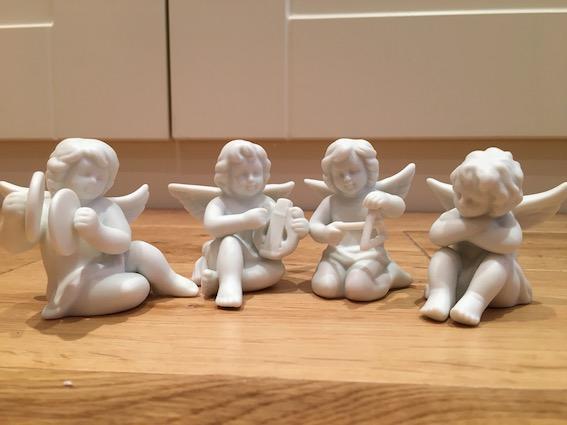 Preview of the first image of ROSENTHAL CLASSIC SET OF 4 WHITE PORCELAIN CHERUBS/ANGELS.