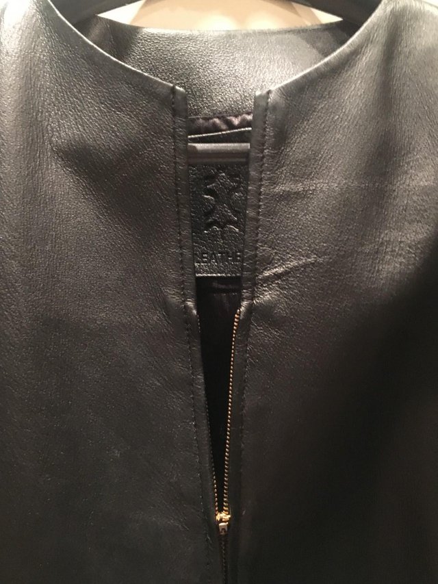 Preview of the first image of Ladies Black Short Leather Jacket.