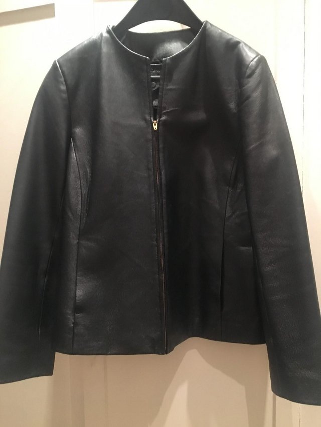 Image 2 of Ladies Black Short Leather Jacket