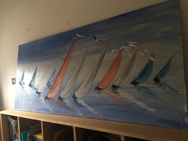 Image 2 of Large Colourful Picture of Sailing Boats