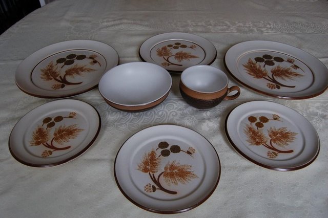 Image 2 of Denby'Cotswold' Plates, Bowl, and Cup VGC
