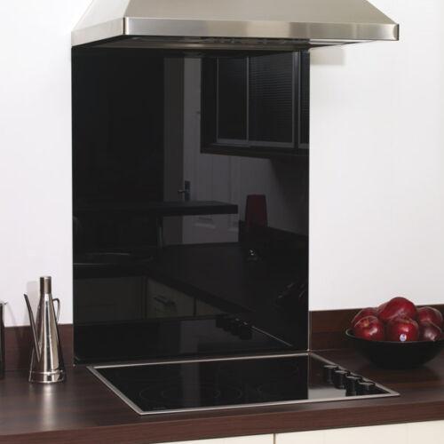 Preview of the first image of TOUGHENED BLACK GLASS HEAT RESISTANT SPLASHBACK 60 X 75CM-.