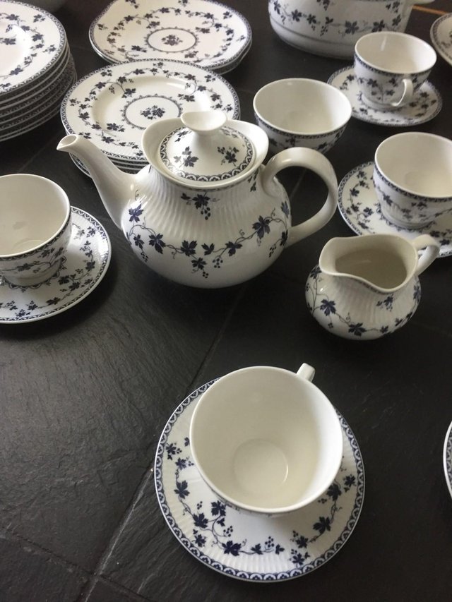 Preview of the first image of Royal Doulton Yorktown ribbed 50 piece dinner set..