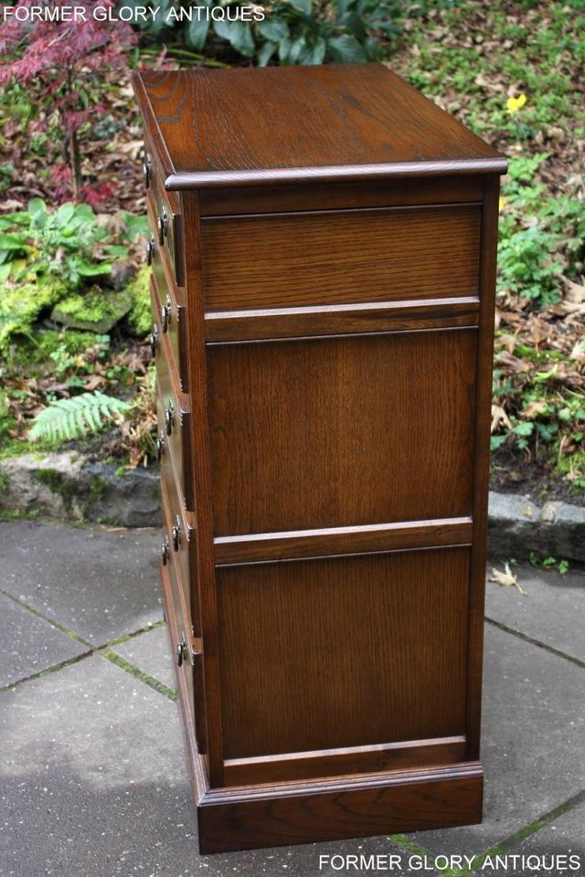 Image 17 of OLD CHARM LIGHT OAK TALL CHEST OF DRAWERS TV STAND SIDEBOARD
