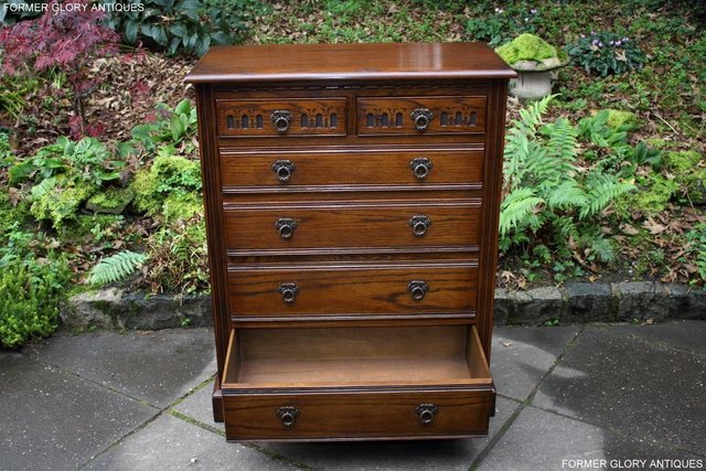 Image 22 of OLD CHARM LIGHT OAK TALL CHEST OF DRAWERS TV STAND SIDEBOARD