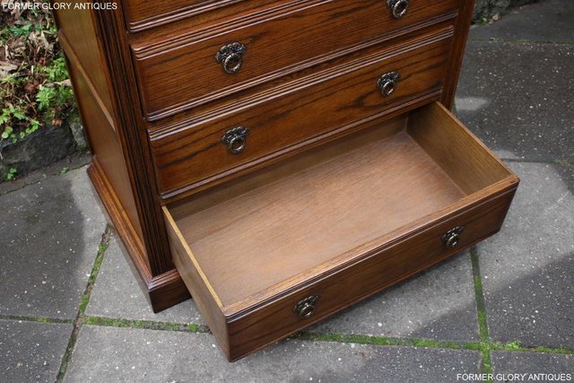 Image 27 of OLD CHARM LIGHT OAK TALL CHEST OF DRAWERS TV STAND SIDEBOARD