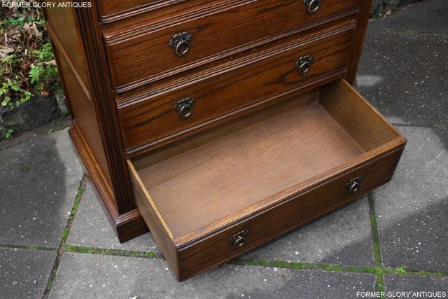 Image 47 of OLD CHARM LIGHT OAK TALL CHEST OF DRAWERS TV STAND SIDEBOARD