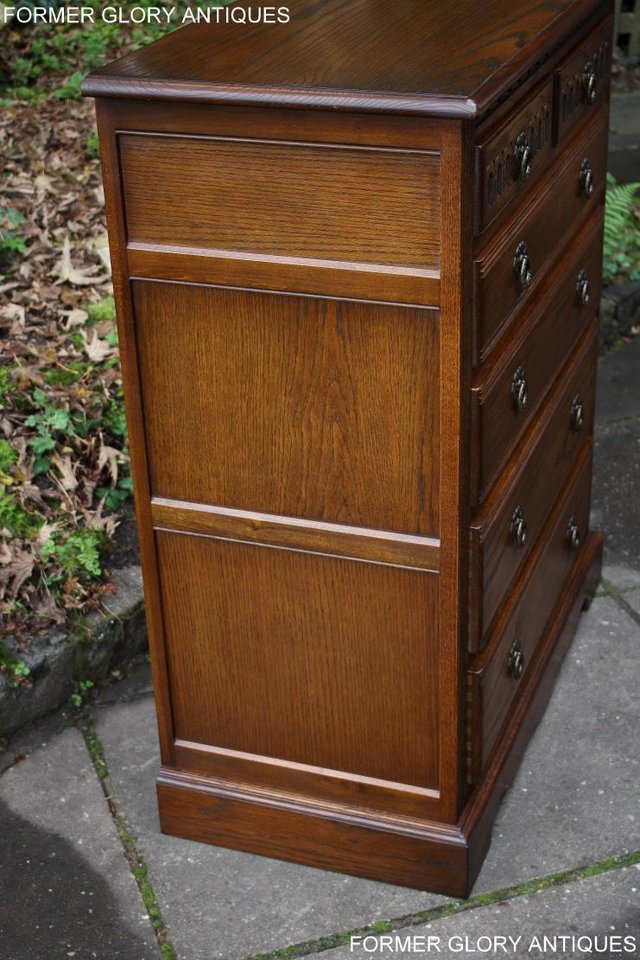 Image 52 of OLD CHARM LIGHT OAK TALL CHEST OF DRAWERS TV STAND SIDEBOARD