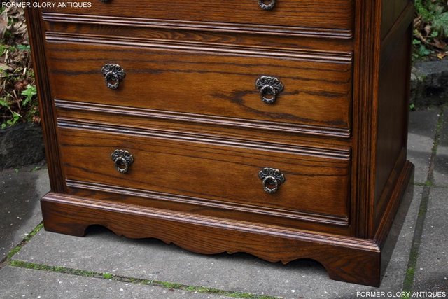 Image 60 of OLD CHARM LIGHT OAK TALL CHEST OF DRAWERS TV STAND SIDEBOARD