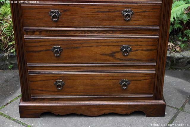 Image 66 of OLD CHARM LIGHT OAK TALL CHEST OF DRAWERS TV STAND SIDEBOARD