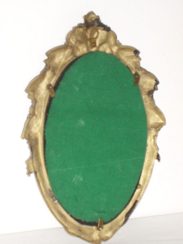Image 5 of Small Oval Vintage Brass Framed Mirror