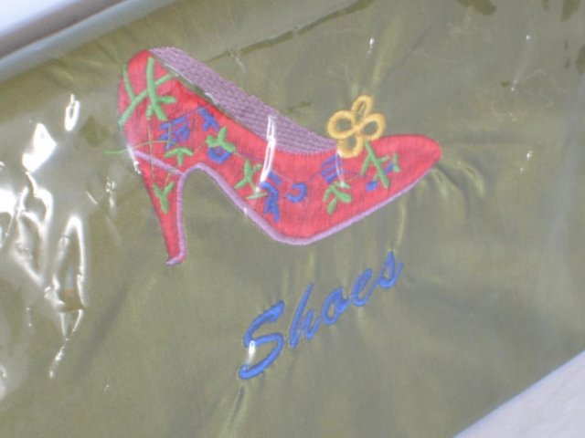 Image 3 of Olive Green Satin Shoe Bag NEW!