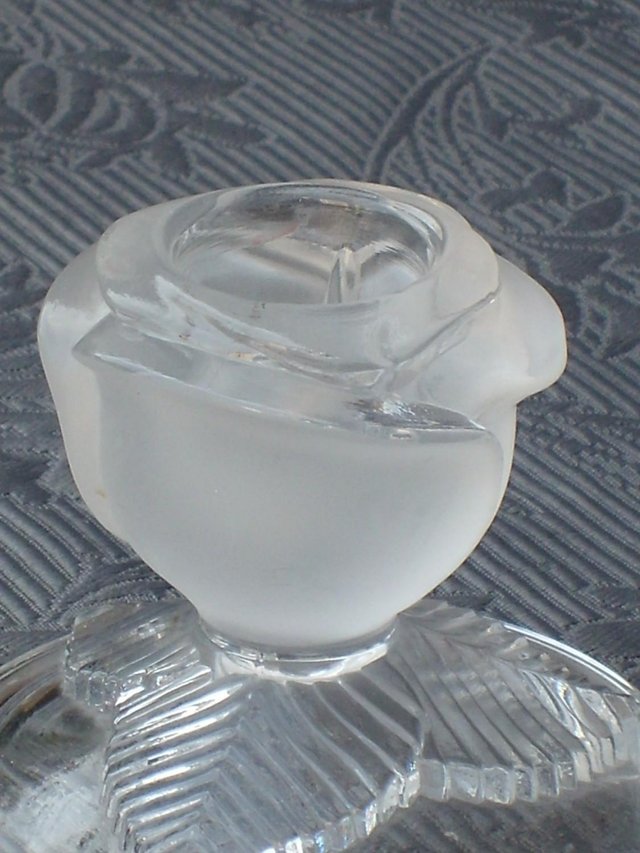 Image 3 of Pair Glass Flower Design Candle Holders