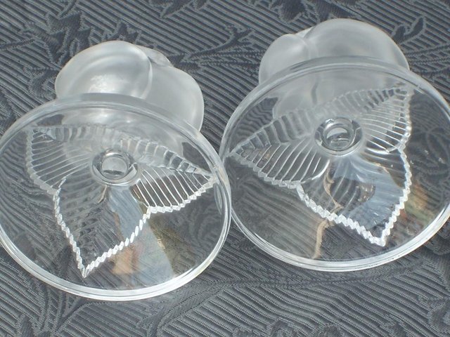Image 6 of Pair Glass Flower Design Candle Holders