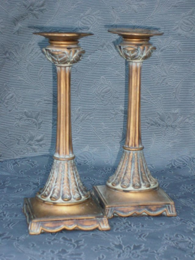 Preview of the first image of Pair Shabby Chic Candle Holders – Set 1.