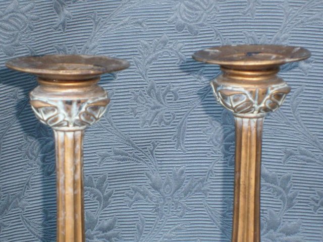 Image 5 of Pair Shabby Chic Candle Holders – Set 1