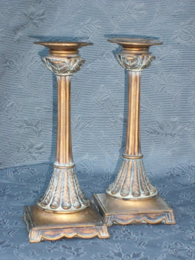 Preview of the first image of Pair Shabby Chic Candle Holders – Set 2.