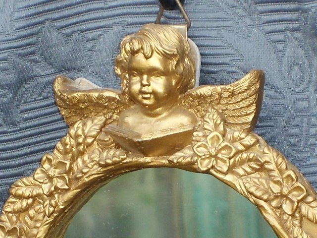 Image 3 of SIA COLLECTION Small Gilt Angel Mirror
