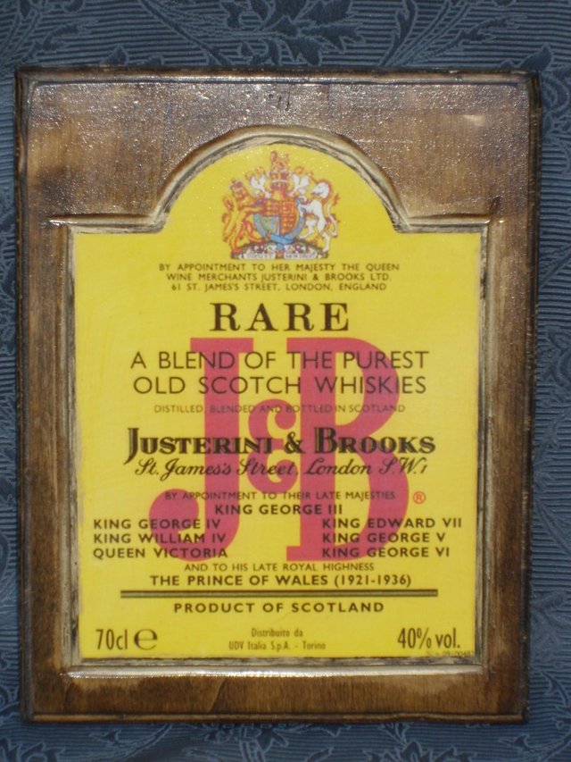 Preview of the first image of Wood Sign - Rare J&B Whisky Sign.
