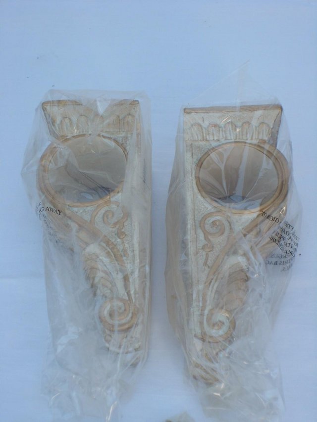 Preview of the first image of Shabby Chic Curtain Sconces/Corbels NEW.