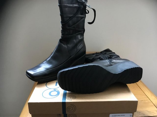 Image 2 of Black Leather Boots from Pettits- new in box