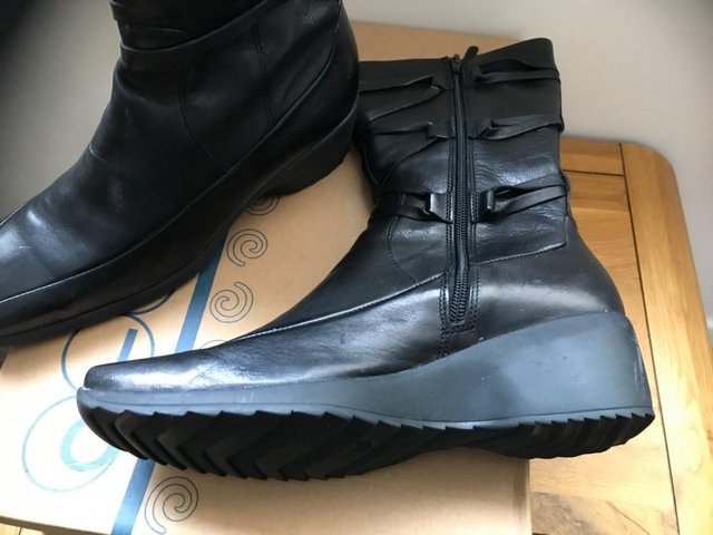 Image 3 of Black Leather Boots from Pettits- new in box