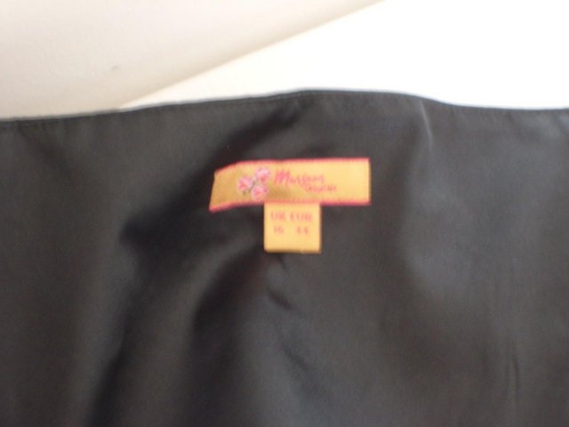 Image 5 of MONSOON Strapless Black Silk Mini Dress–Size 16