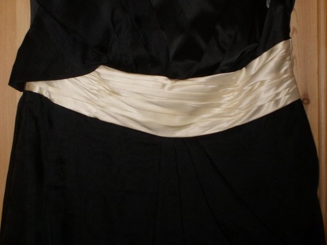 Image 6 of MONSOON Strapless Black Silk Mini Dress–Size 16