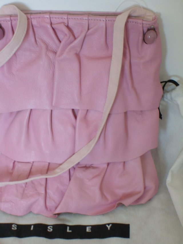 Preview of the first image of SISLEY Pink Frilled Cross Body Bag NEW!.