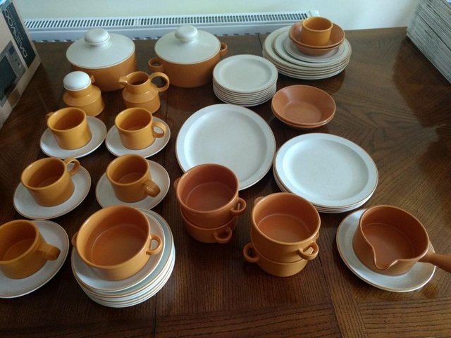 Preview of the first image of Stonehenge Midwinter orange and oatmeal china job lot..