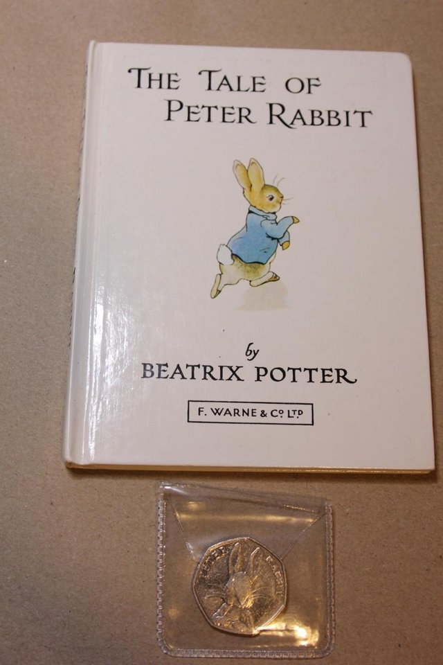 Preview of the first image of Peter rabbit and coin.