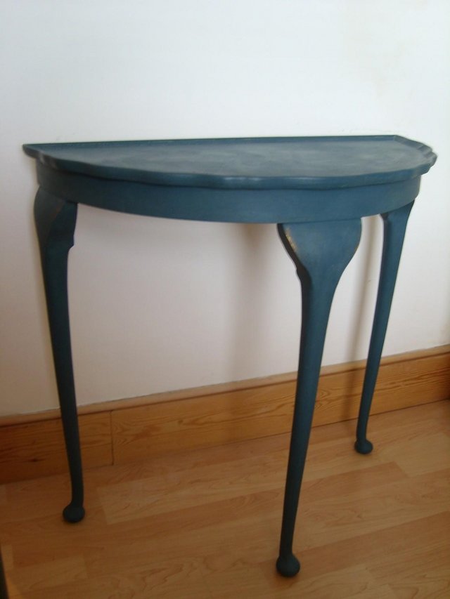 Image 8 of Painted Demi-Lune Table in Annie Sloan Aubusson