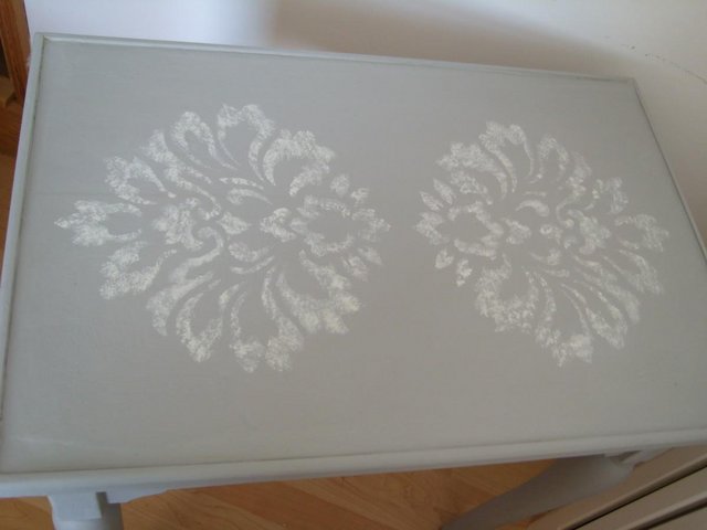 Image 7 of Painted Side Table in Annie Sloan Grey/White