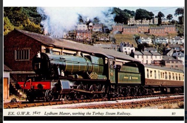 Preview of the first image of EX GWR 7827 Lydham Manor, Working The Torbay Steam Railway.