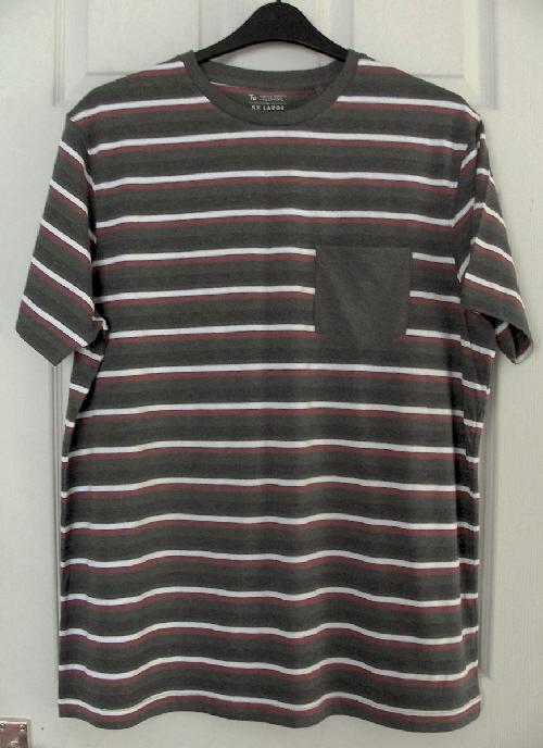 Preview of the first image of Men's Stripe T Shirt By TU At Sainsburys - Size XXL   B9.