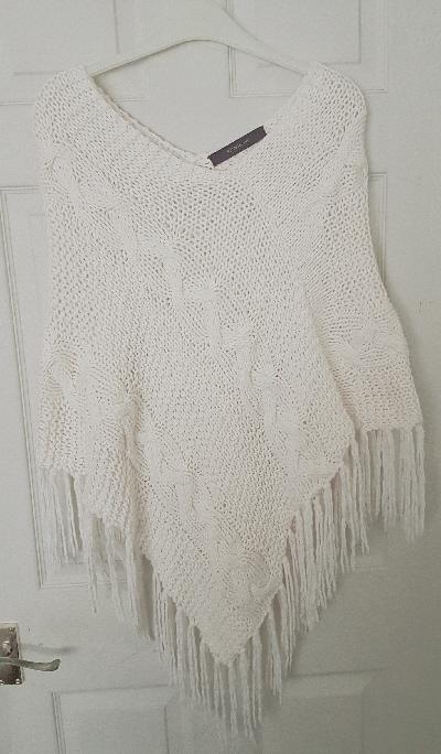 Preview of the first image of Lovely Ladies River Island Cream Arran Style Poncho/Cape.