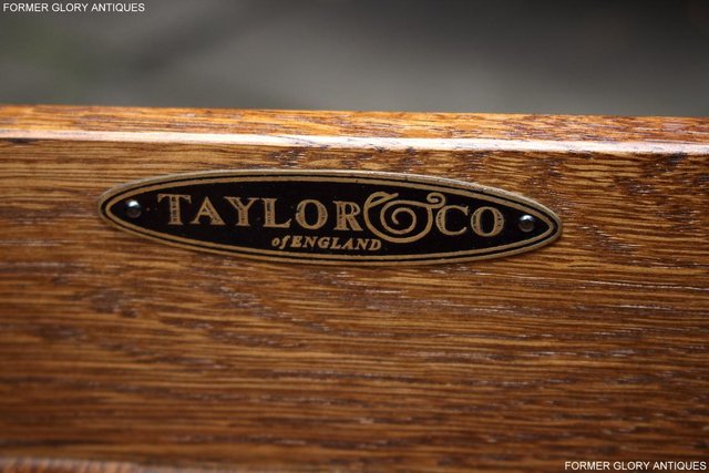 Image 10 of A TAYLOR & Co OAK THREE DRAWER COFFEE LAMP PHONE TABLE STAND