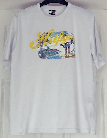 Preview of the first image of BOYS WHITE T SHIRT BY TOMMY HILFIGER SZ 164 (14 YRS).