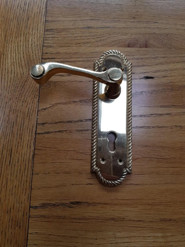 Image 2 of Door handles – Brass Georgian - shaped