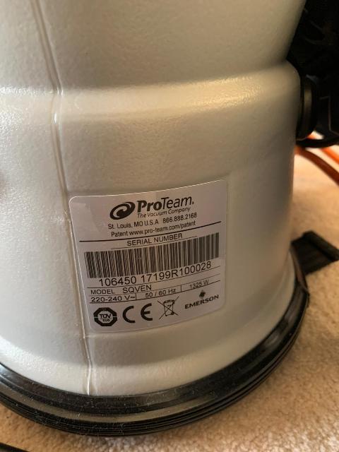 Image 2 of Proteam Super Quartervac Back Pack Vacuum Cleaner