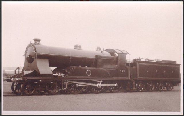 Preview of the first image of Antique Real Photograph PC - L.S.W.R. Engine No 462 & Tender.
