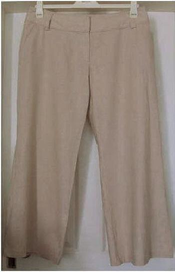 Preview of the first image of SMART LADIES BEIGE LINEN TROUSERS - SZ 16.