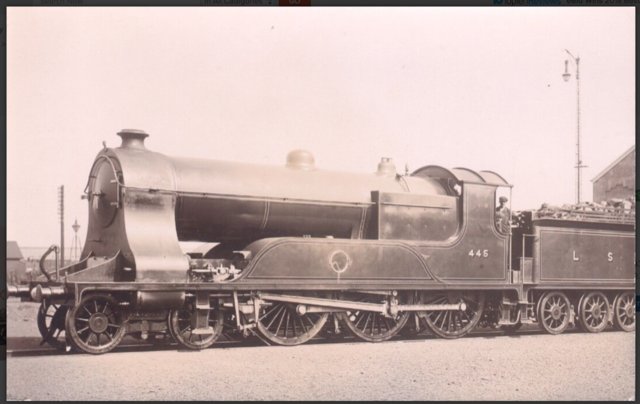 Preview of the first image of Antique Real Photograph PC - L.S.W.R. Engine No. 445 & Crew.
